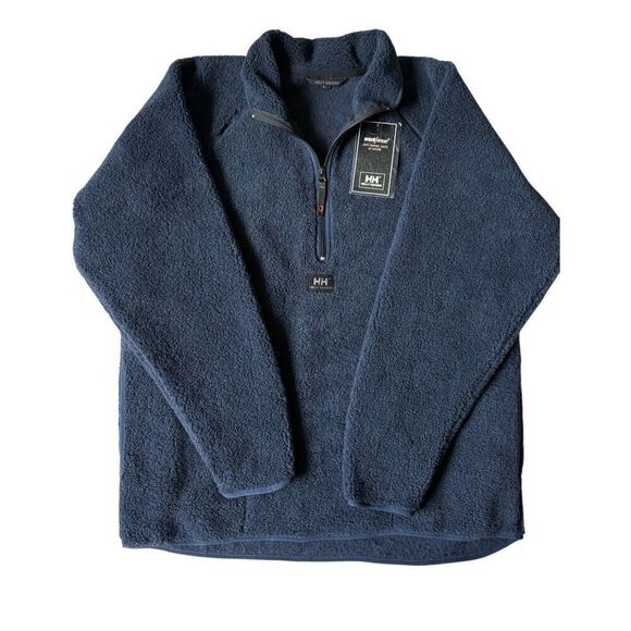 NEW Helly Hansen Men’s Fleece Jacket size L Navy Workwear 1/4 zip - Picture 1 of 14